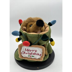 Vintage E&J North Pole Forest Critters Hedgehog Puppet Christmas Lights Toy